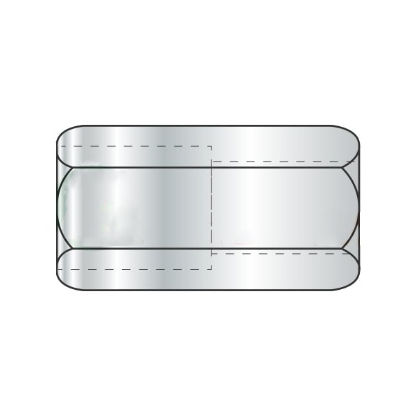 Newport Fasteners Coupling Nut, 1/2"-13, Steel, Zinc Plated, 1-1/4 in Lg, 5/8 in Hex Wd, 150 PK 495677 - main